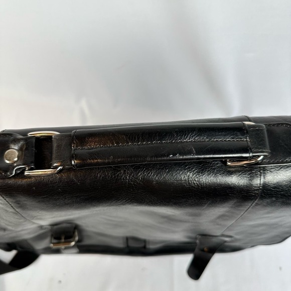 Wilsons Leather Black Genuine Leather Laptop Bag Briefcase Messenger Bag - Picture 11 of 14